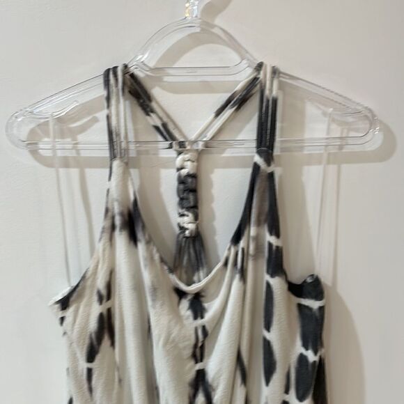 CYNTHIA ROWLEY  white grey tie dye halter maxi dress small - Picture 4 of 8